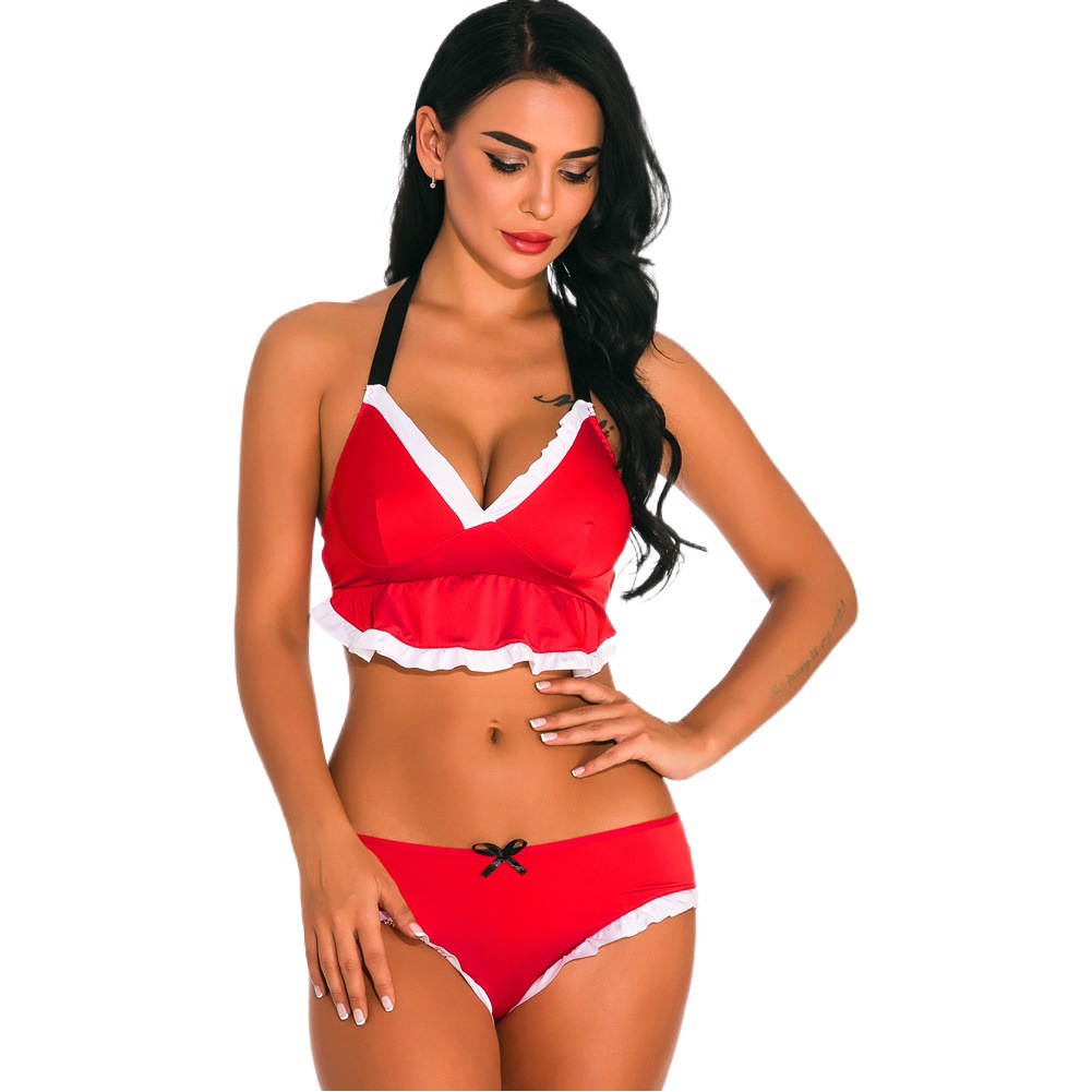 Amazon supply Europe and the United States sexy lingerie foreign trade Christmas stage clothes bikini set spot on behalf of the hair