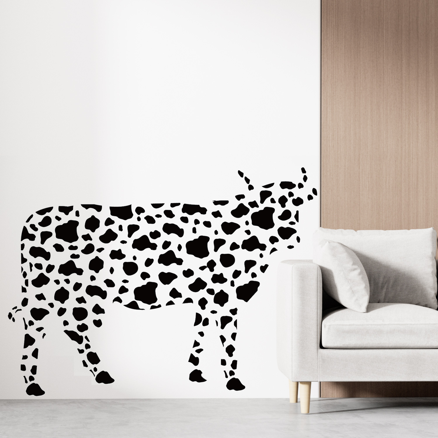 Picture of Cross-border Amazon Foreign Trade Cow Spotted Pattern Wall Stickers Black Geometric Stars Bedroom Home Decoration Wall Stickers