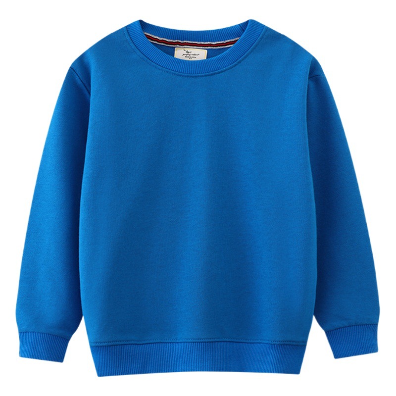 2024 New Autum Children's Clothing for Boys and Girls, Long-Sleeved Round Neck Pullover, Solid Color Sweatshirt Wholesale Distribution
