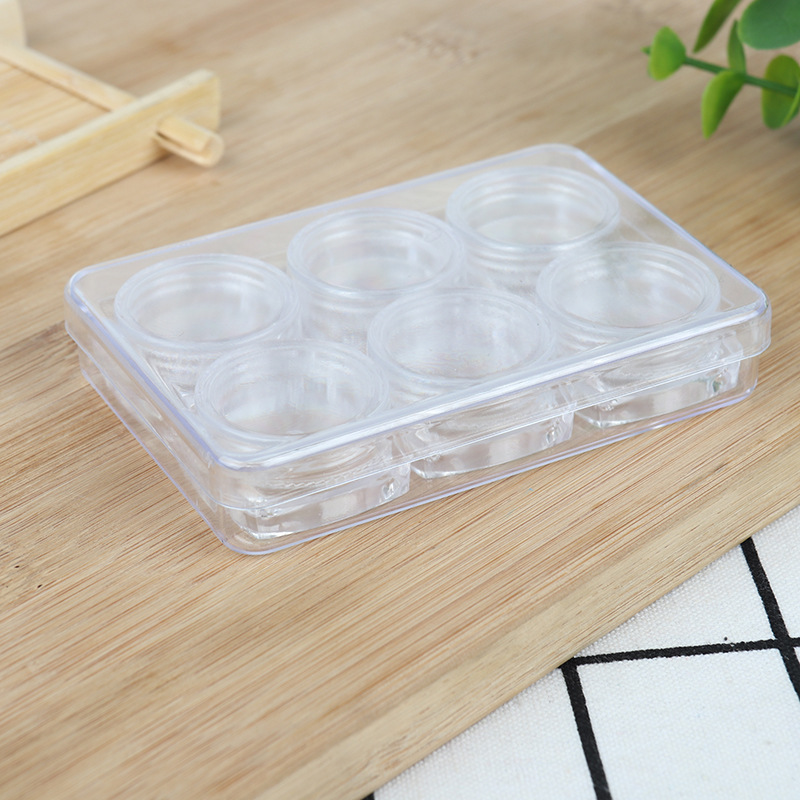Factory wholesale combination nail art box glitter sequins transparent jewelry box rhinestone colored diamond nail drill packaging box