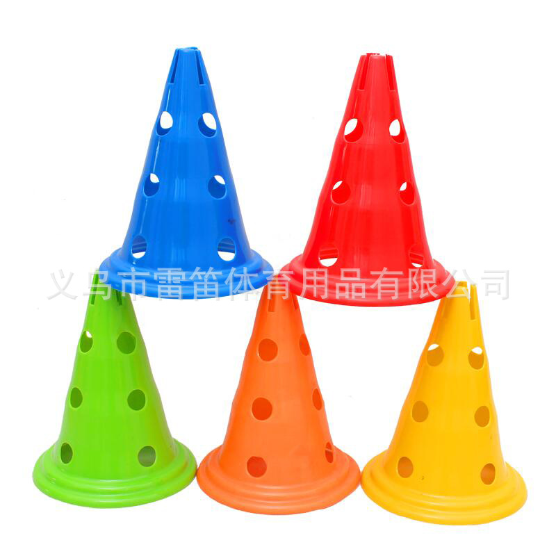 30cm with hole logo barrel obstacle logo cone road sign barrier thickened with hole football training equipment