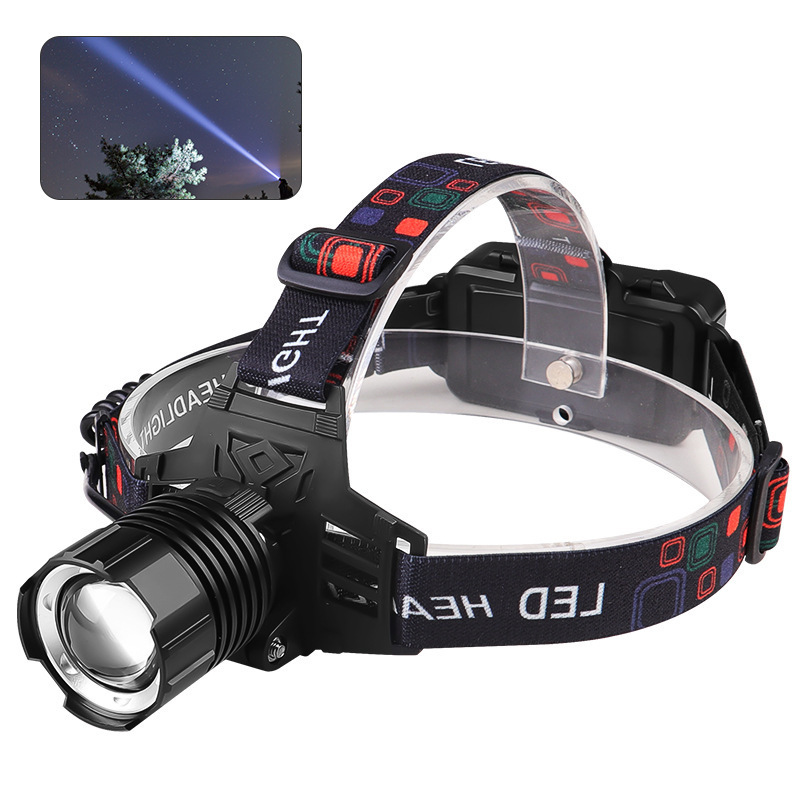 Picture of Cross-Border New White Laser Headlight Field Strong Light Rechargeable Outdoor Climbing Night Fishing Zoom Head-Mounted Flashlight