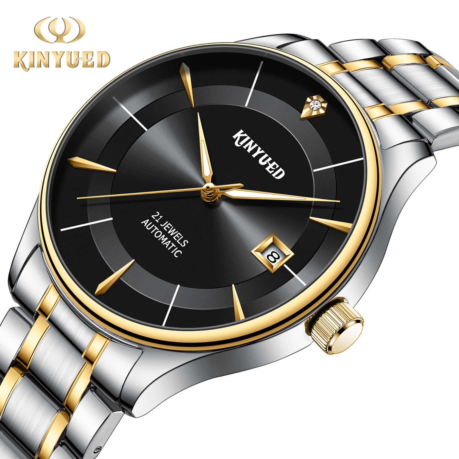 Picture of KINYUED New Men's Watch Classic Casual Mechanical Watch Diamond Automatic Mechanical Watch Simple Men's Watch