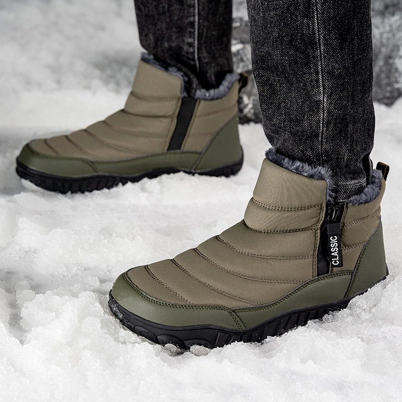 Snow boots foreign trade cross-border new fleece-lined thickened warm waterproof non-slip mid-help outdoor casual men's mountaineering cotton shoes