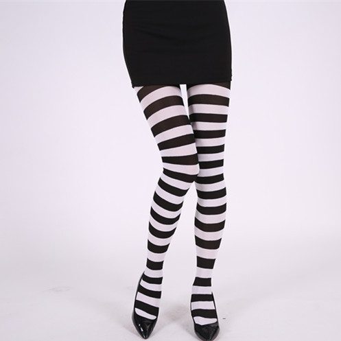 Picture of Halloween Christmas Striped Stockings Party Costume Accessories Over-the-Knee Stockings Striped Pantyhose