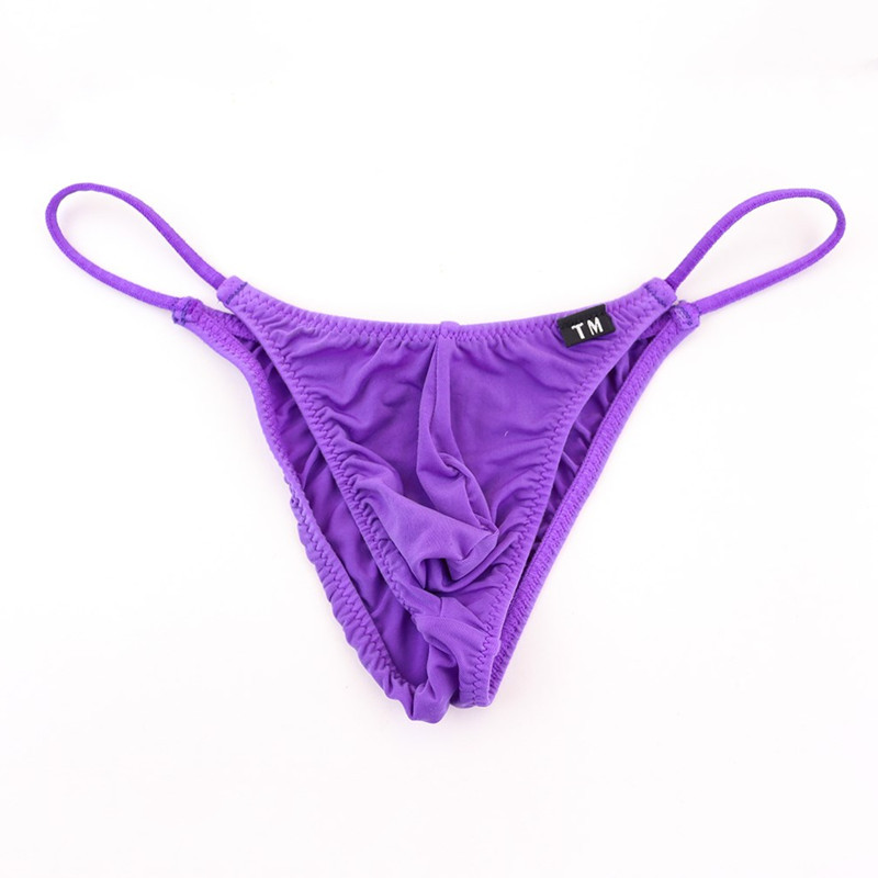 New Translucent Low Waist Breathable Nylon Men's Sexy Briefs Tempting Men's Underwear Thin Nylon Trousers
