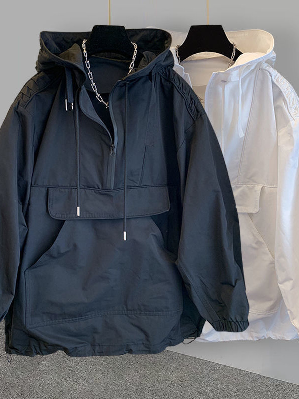 Picture of 2024 new coat suit men's Korean fashion tooling stitching design assault coat trench coat with fashion brand loose