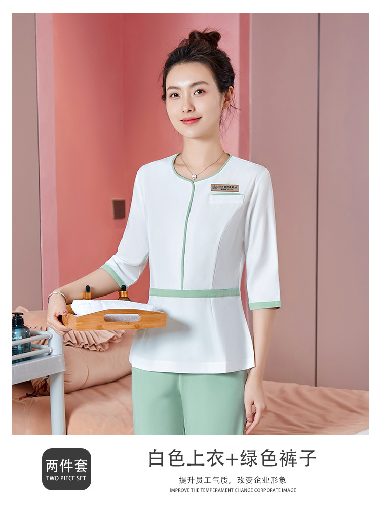 Picture of High-end beauty salon beautician work clothes female temperament suit spa health salon foot bath pedicure shop technician work clothes