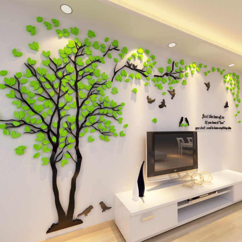 Big Tree 3D Stereo Wall Stickers Acrylic Tv Background Wall Bedroom Living Room Decorative Wallpaper Self-Adhesive Layout Wall Stickers