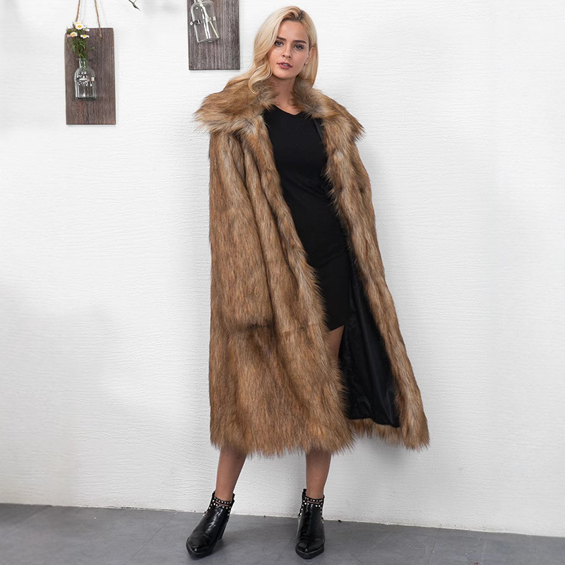 2024 European and American Hot-Selling Autumn and Winter Faux Fur Coat, Fox Fur Coat, Long Style Wholesale, Feminine and Suitable for Commuting