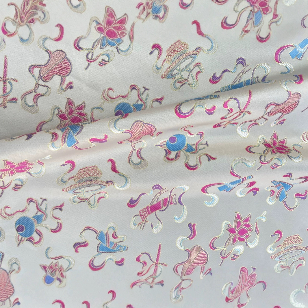 150 Wide Jacquard Silk Song Brocade Fabric New Chinoiserie Song Brocade Vest Tang Suit Top Cheongsam Skirt Jacket Fabric