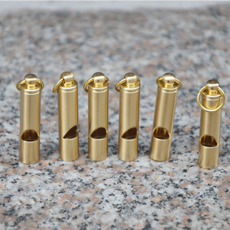 Vintage brass whistle handmade pure brass whistle referee survival whistle keychain Pendant Outdoor Emergency whistle