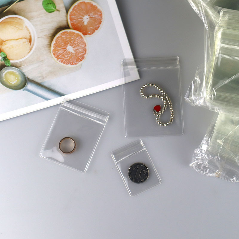 PVC transparent self-sealing bag earrings jewelry storage bag pinch packing bag jewelry play zipper bag stationery bag