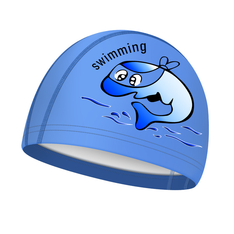 Picture of Children's swimming cap boys and girls waterproof head professional pu swimming cap cartoon pattern baby swimming cap wholesale