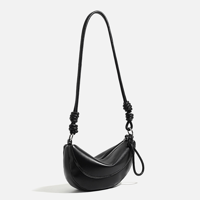Soft Dumpling Bag 2024 New Teeth Bag Women's Bag All-match Double Shoulder Half Moon Crossbody Shoulder Bag Handbag Bag Light Luxury