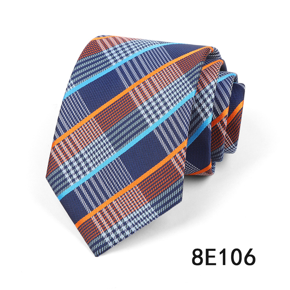 Picture of Men's Tie Business Casual Stripesd Tie 8cm Polyester Jacquard Embroider Print Tie Wholesale Formal Wear