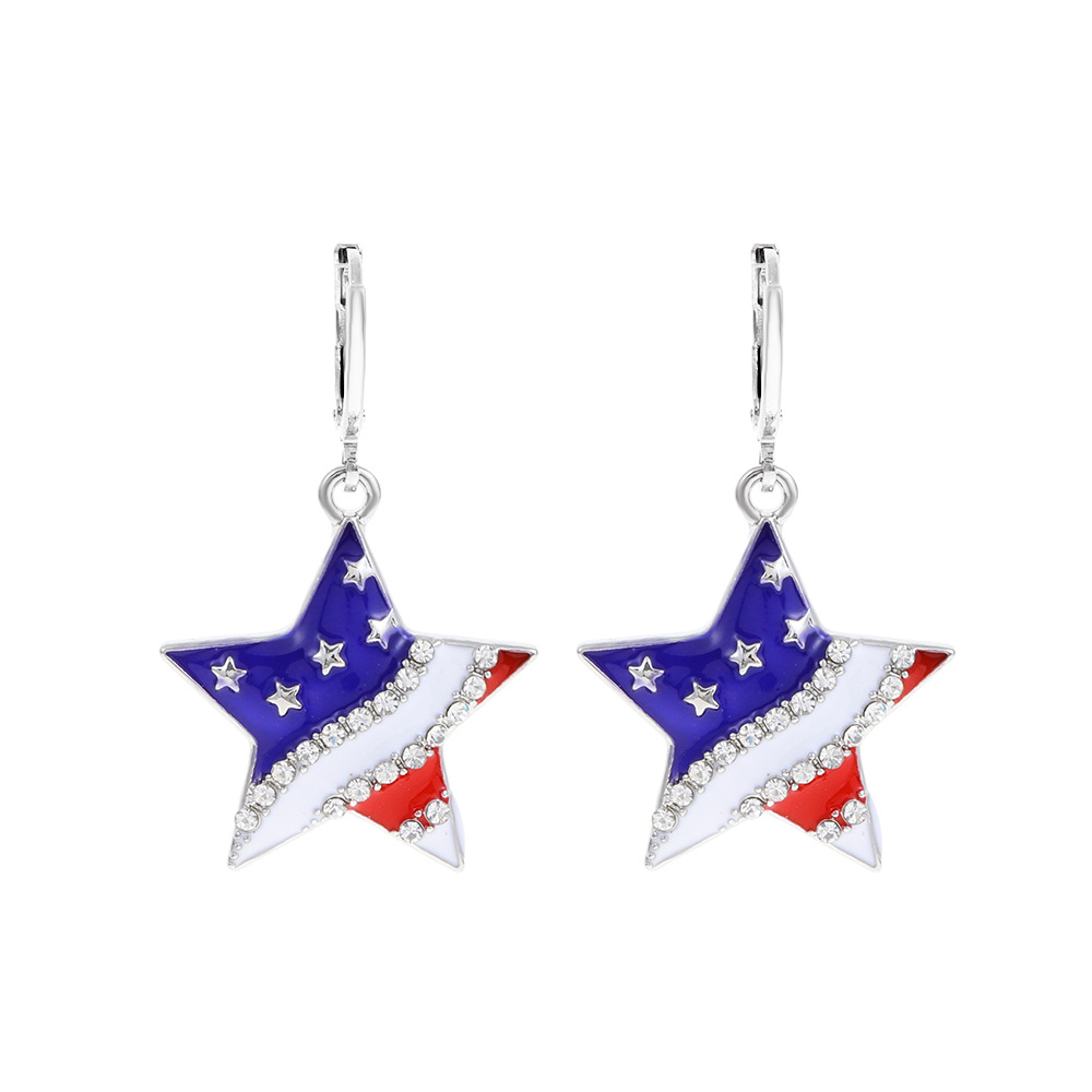 Picture of European and American Ins American Independence Day Series Necklace suit Fashion Simple Diamond-encrusted Wings Love Pendant Clavicle Chain