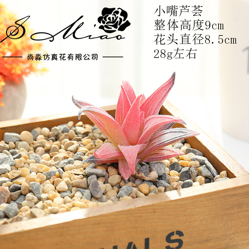 Picture of 006 Flocked Red Series Succulents Creative DIY Supplies Accessories Factory Direct Supply Wholesale Artificial Green