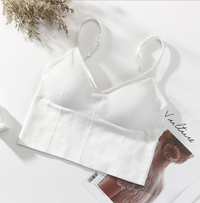 Picture of Beautiful Back Camisole Women's Belt Chest Pad Integrated Internet Popular Big U Outer Wear Inner Base Bra Tube Top Underwear