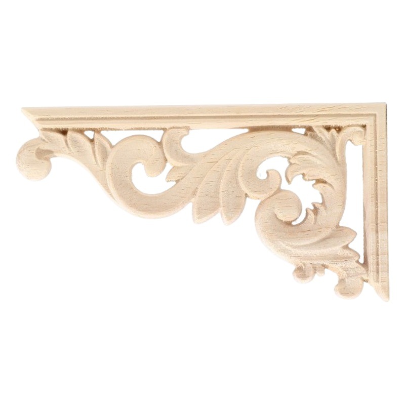 Picture of Dongyang Wood Carving European Applique Solid Wood Diagonal Flower Cabinet Door Long Flower Piece Furniture Decorative Accessories Wholesale and Retail