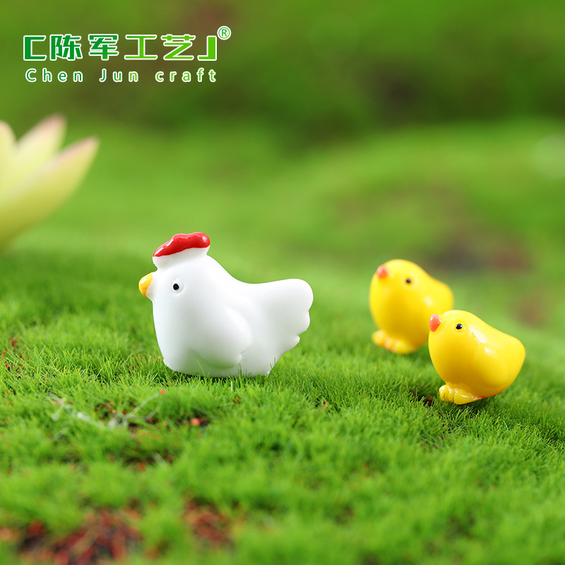 Moss Micro Landscape Decoration Ornaments ZAKKA Grocery Landscaping Decoration Material Accessories Chick Family