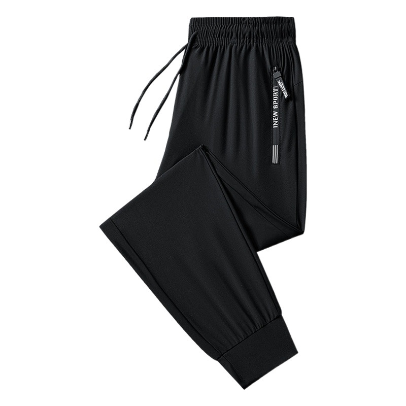 Ice Silk Pants Men's Summer New Quick-drying Long Pants Thin Loose Air-conditioning Pants Stretch Nose plus size Casual Sports Pants