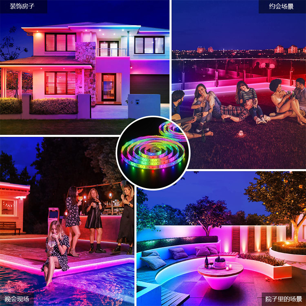 Picture of Solar light with 5050RGB outdoor courtyard atmosphere camping stall waterproof soft light bar outdoor wiring-free