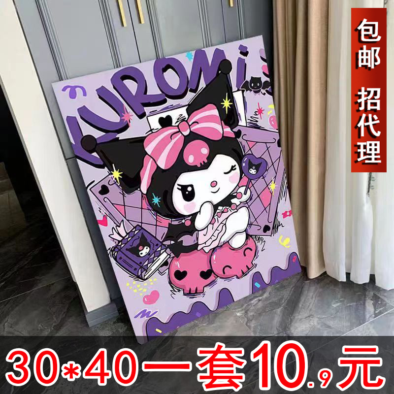diy digital oil painting rose handmade color filling oil painting healing handmade simple flower living room decorative painting hanging painting