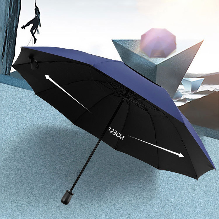 Picture of Umbrella Plus Size Three-Person Umbrella Double-Layer Windproof Vinyl Sunscreen Ten-Bone Foldableing Sunny and Rainy Dual-Use Printed Logo Sun Umbrella