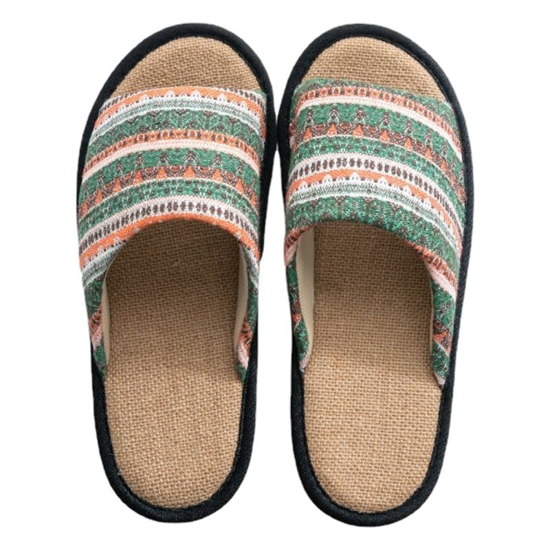 Japanese Style Women's Summer Indoor Couple Slippers Ethnic Style Silent Slippers Breathable Eva Non-Slip Wear-Resistant Slippers