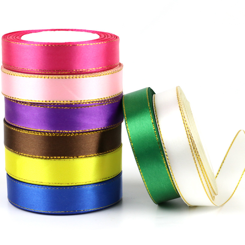 2.5cm Double Gold Ribbon Ribbon Ribbon Sweet Valentine's Day Gift Cake Packaging Cloth Ribbon Ribbon Ribbon