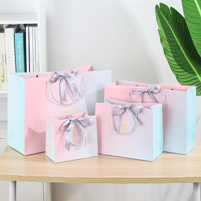 Picture of New Ins Style Packaging Bag Gradient Gift Bag Clothing Store Handbag Paper Bag Printed Logo Gift Bag