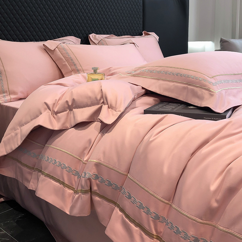 Picture of Light luxury 200S long staple cotton cotton four-piece set 100 cotton bedding sheets quilt cover bed 4-piece set a generation of hair