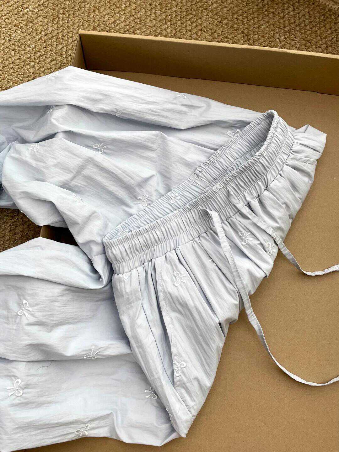 American Style Korean Style Pink Bow Embroidered Casual Pants Women's Summer Thin High Waist Loose Dagging Straight Trendy Pants