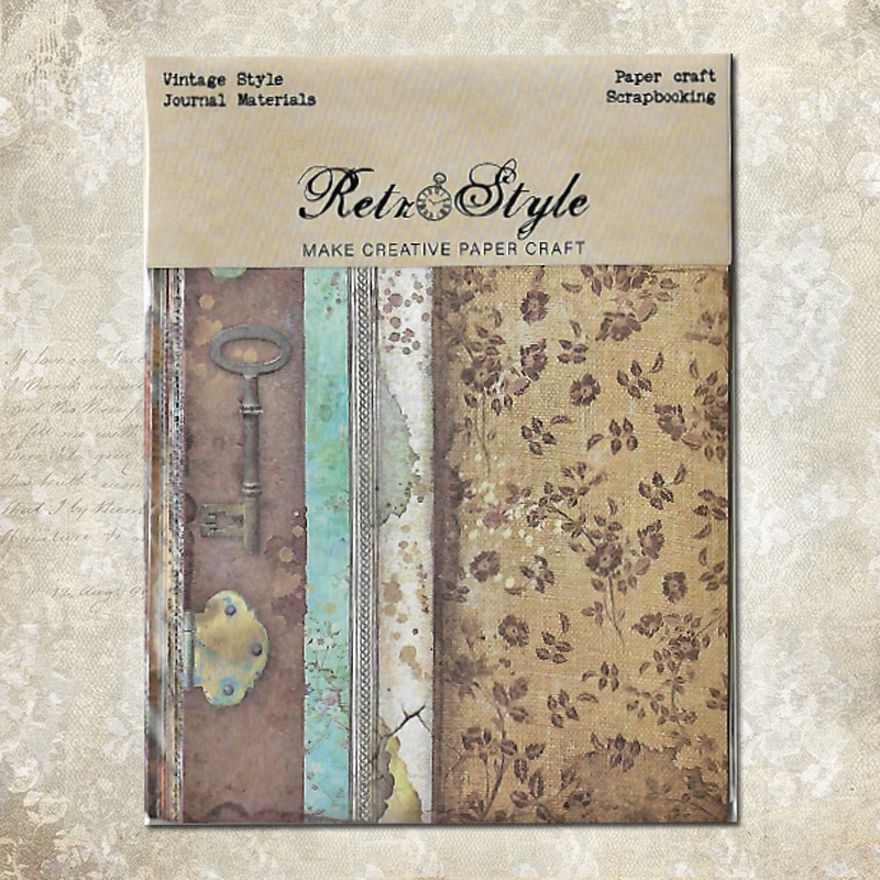 Retro style material paper DIY album scrapbook Journal material paper card material background paper R3514
