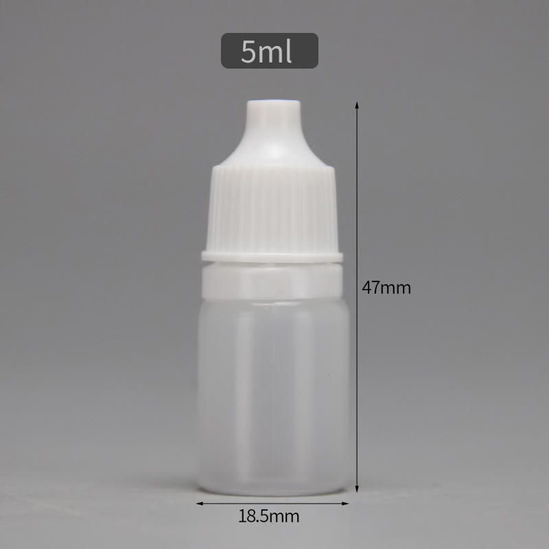 Picture of Eye Drops Bottle 5ml Squeeze Tip Anti-Theft Cap Small Dropper Bottle Liquid Plastic Packaging 5ml Eye Drops Bottle