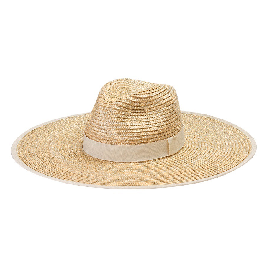 Spring and Summer New Ins Dome Covering Large Eaves Straw Hat Outdoor Travel Sunscreen Sunshade Beach Big Edge Straw Hat