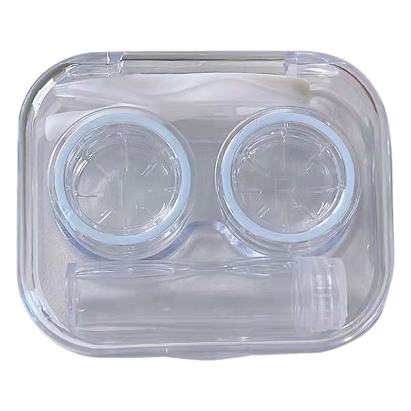 Korean-style High-value Transparent Colored Contact Lens Storage Box for Female Students Leak-proof Integrated Simple Portable Contact Lens Box