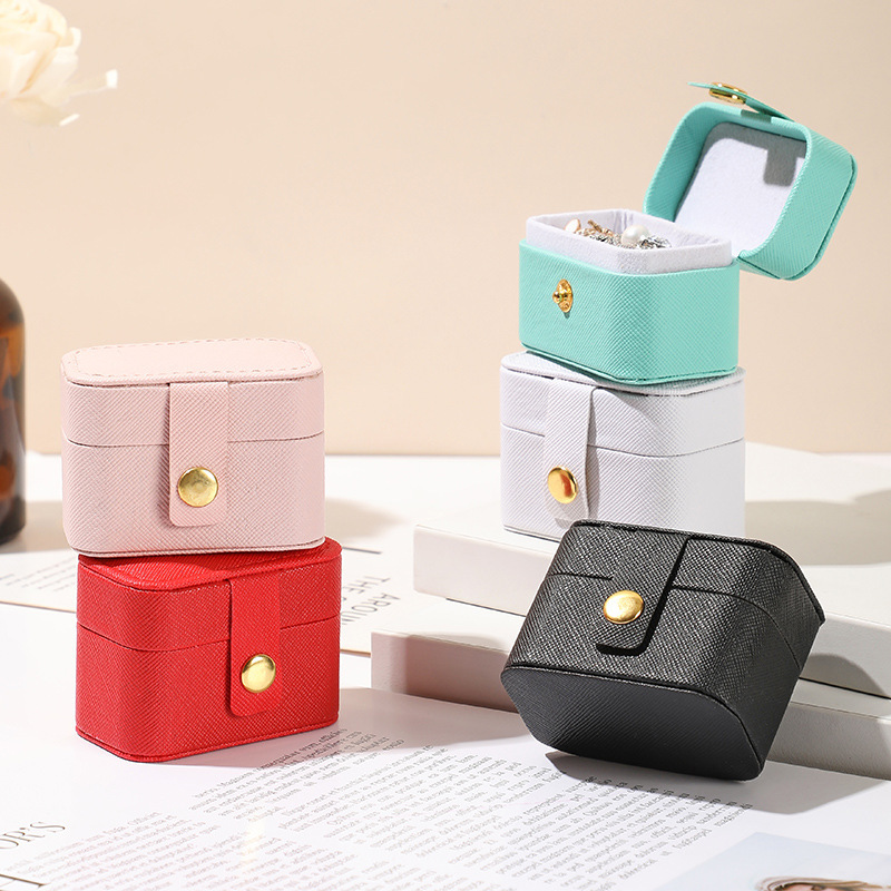 Cross-Border Mini Ring Box Jewelry Women's High-End Portable Travel Earrings Earrings Ear Jewelry Storage Box Wholesale