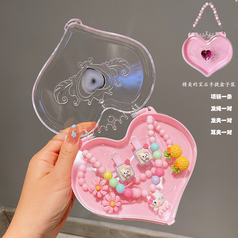 Picture of Children's jewelry baby cartoon cute fruit pendant bracelet suit birthday gift box in stock wholesale