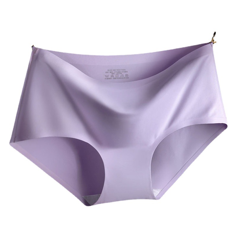 Plus size one-piece ice silk underwear women's triangle shorts mid-waist women's underwear head Jin wholesale