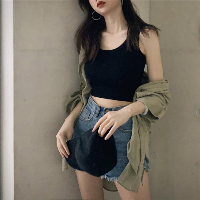 Short Camisole Inner Base Sleeveless Camisole Student Top Women's 2025 Spring and Summer Outer Wear Tight Navel Small Vest