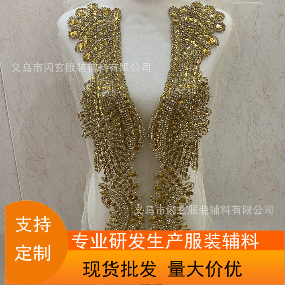 Sexy Deep V-neck Luxury Shiny Elegant Heavy Industry Dress Wedding Dress Accessories