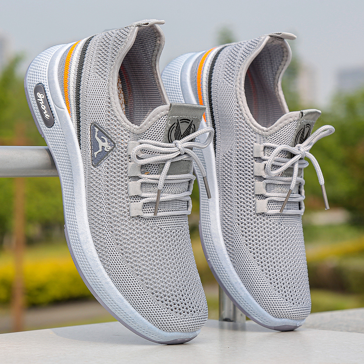 Hollow Men's Shoes Summer Breathable Mesh Shoes Men's Coconut Shoes Thin Mesh Student Trendy Shoes Men's Sports Casual Shoes