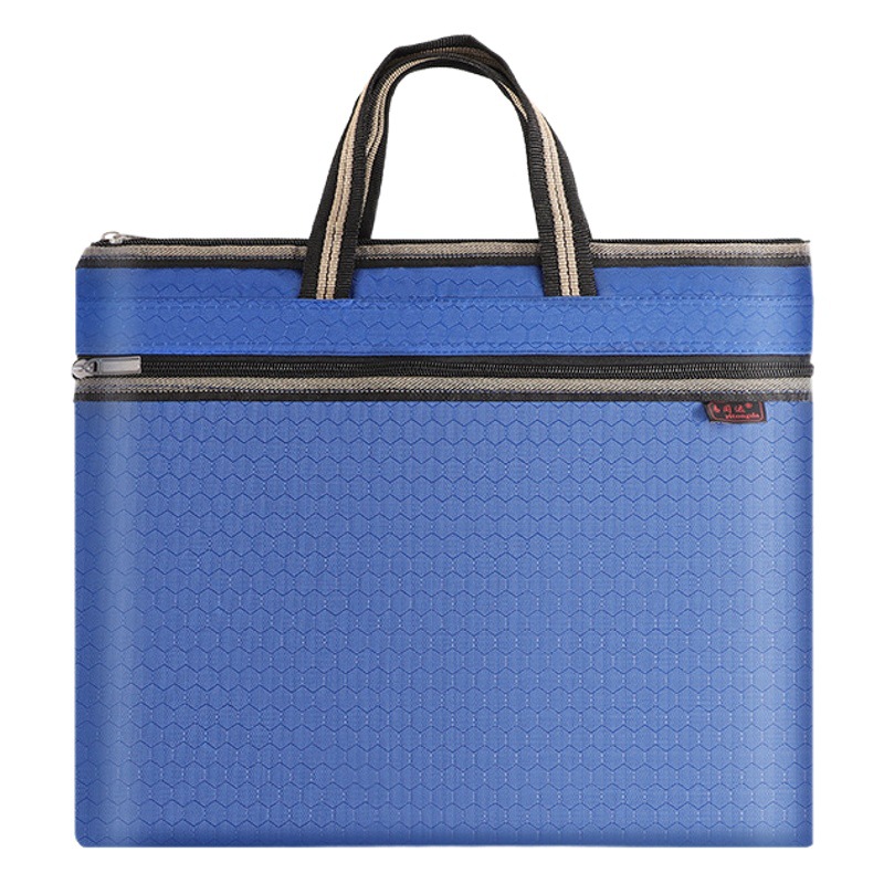 Wholesale printed logo business briefcase men's Oxford cloth meeting portable file bag a4 waterproof office information bag
