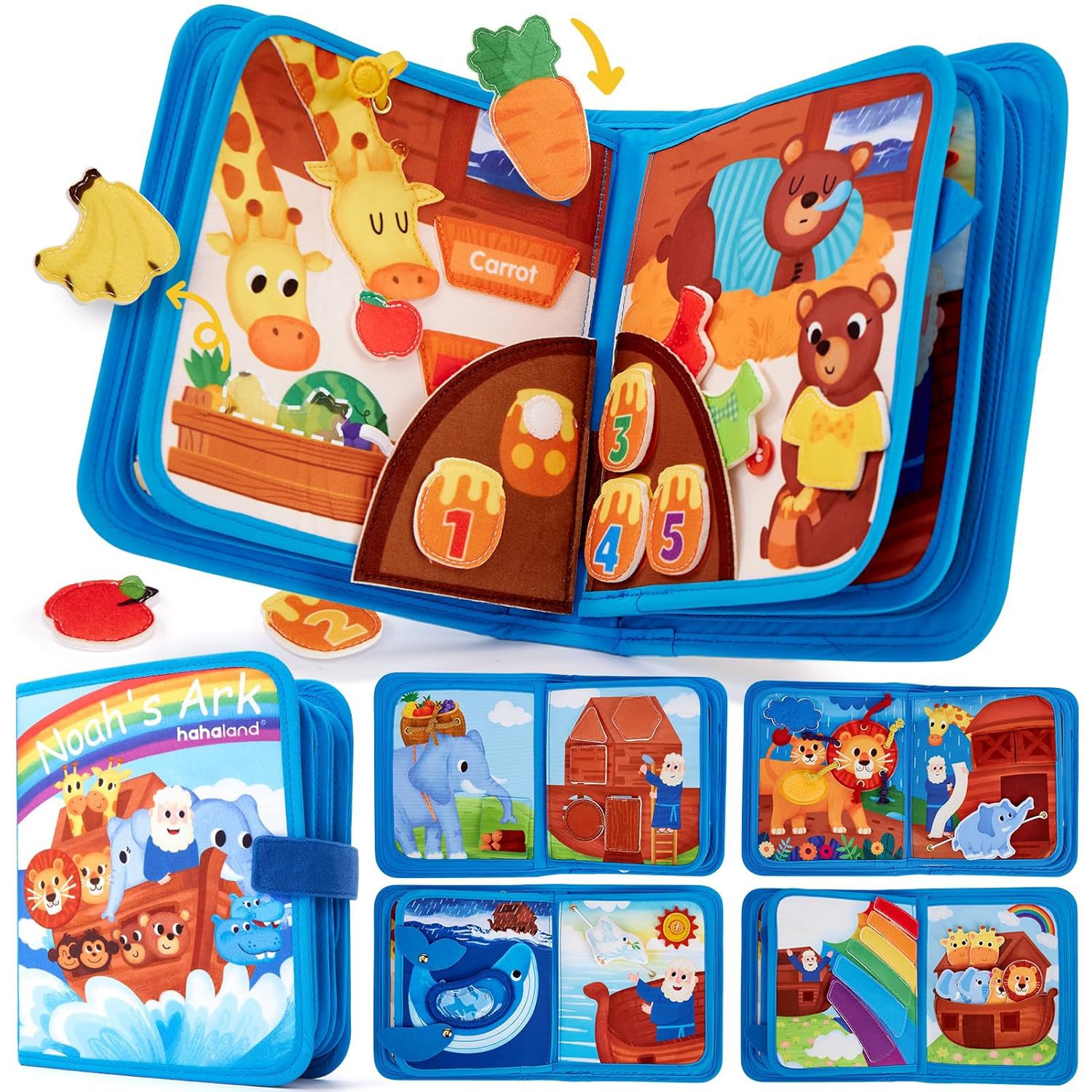 Baby Quiet Cloth Book Educational Enlightenment Noah's Ark Book Infant Toy Tear-Resistant Chewable Felt Book
