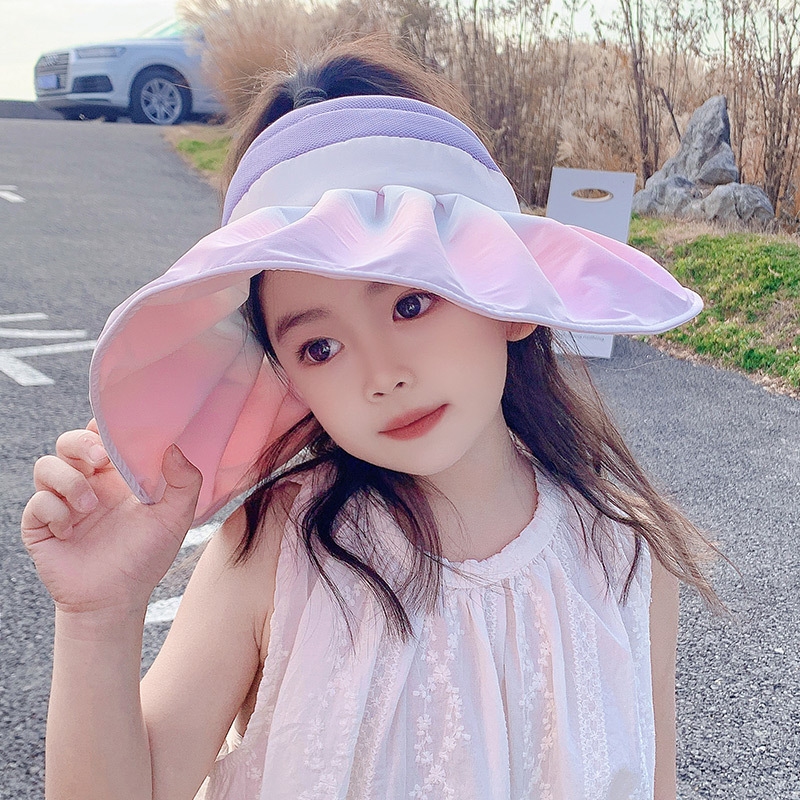 Children's hat spring and autumn summer thin adjustable girl sun hat UV protection baby sun hat shell hat