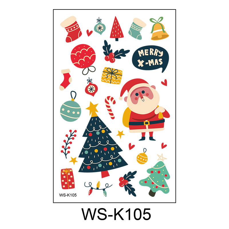 Picture of New Christmas Tattoo Sticker Children Cartoon Holiday Party Atmosphere Eco-friendly Waterproof Face Sticker Elk Tattoo Sticker