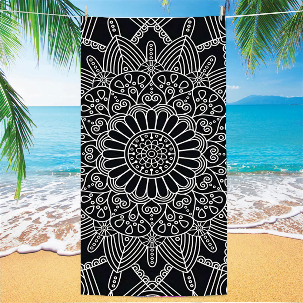 Picture of Cross-border microfiber double-sided velvet beach towel custom LOGO digital printing large bath towel rectangular thick towel