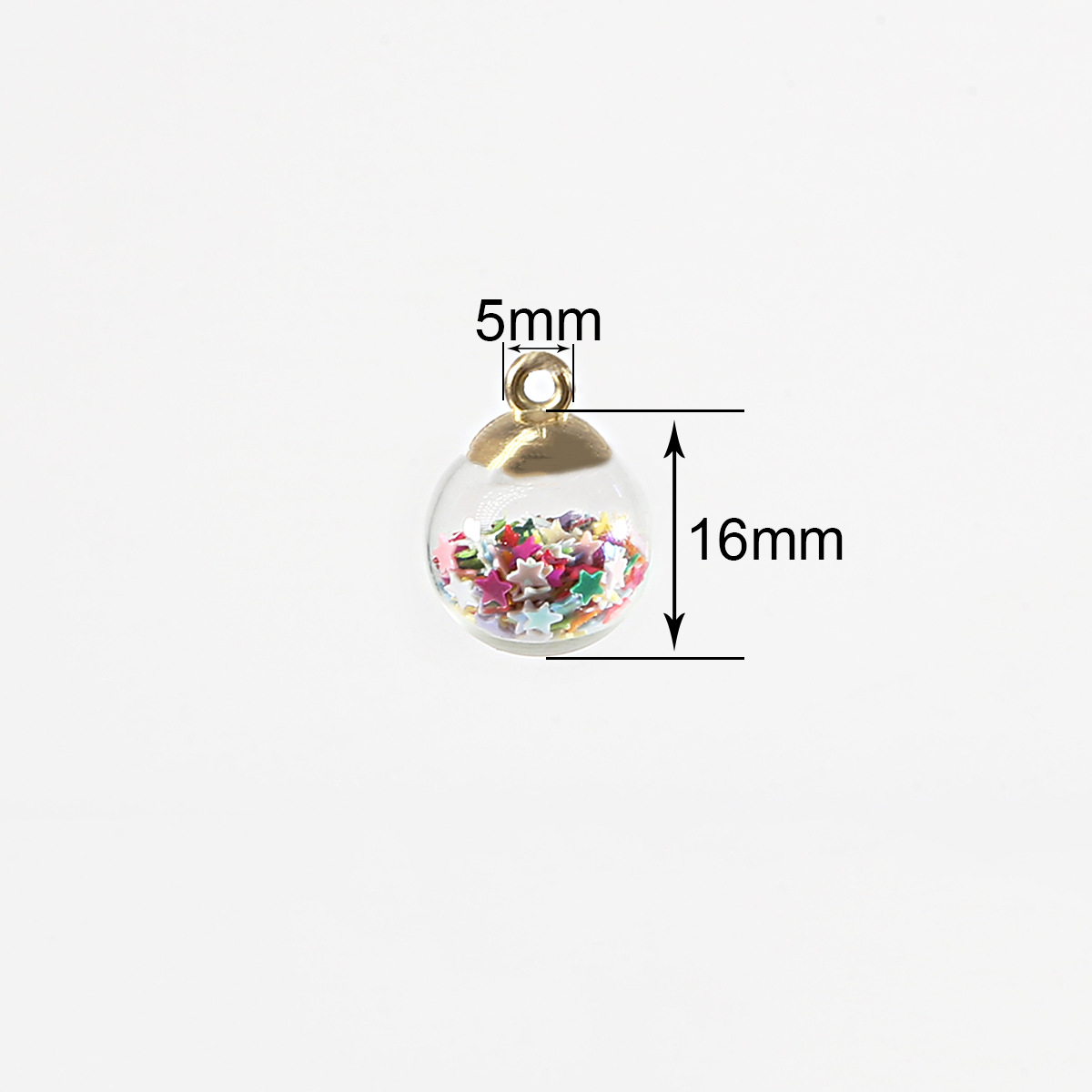 Picture of Cross-border Hot Sale Color Transparent Star Sequins Crystal Glass Ball Pendant DIY Handmade Ear Jewelry Accessories